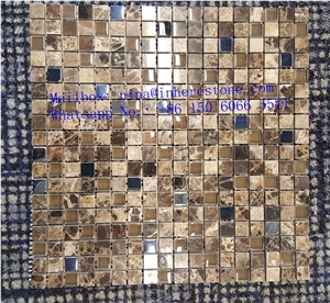 Nature Stone Coffee Color Polished Mosaic Tile