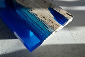 Travertine with Glass Table Tops