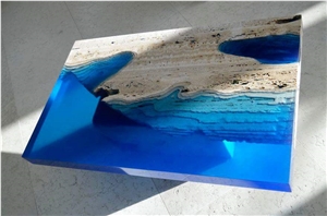 Travertine with Glass Table Tops