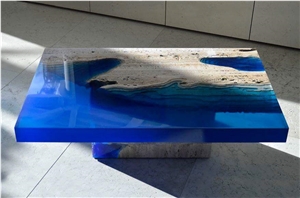 Travertine with Glass Table Tops
