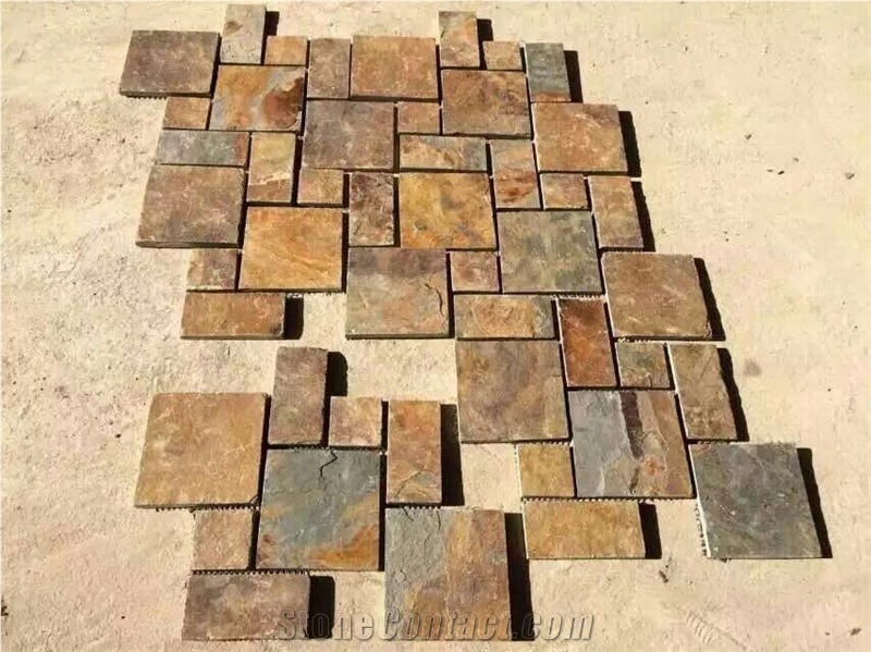 Slate Cube Stone, Courtyard Road Pavers, Walkway Pavers
