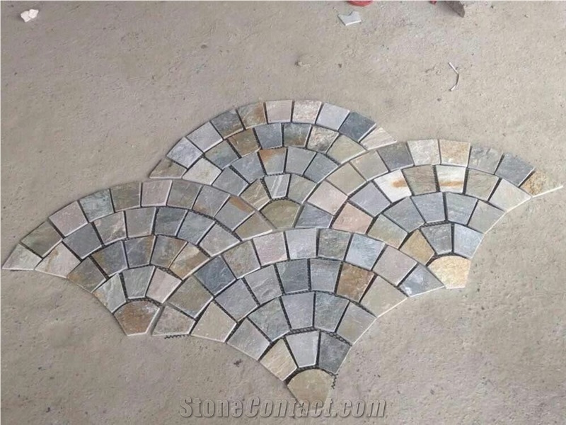 Slate Cube Stone, Courtyard Road Pavers, Walkway Pavers