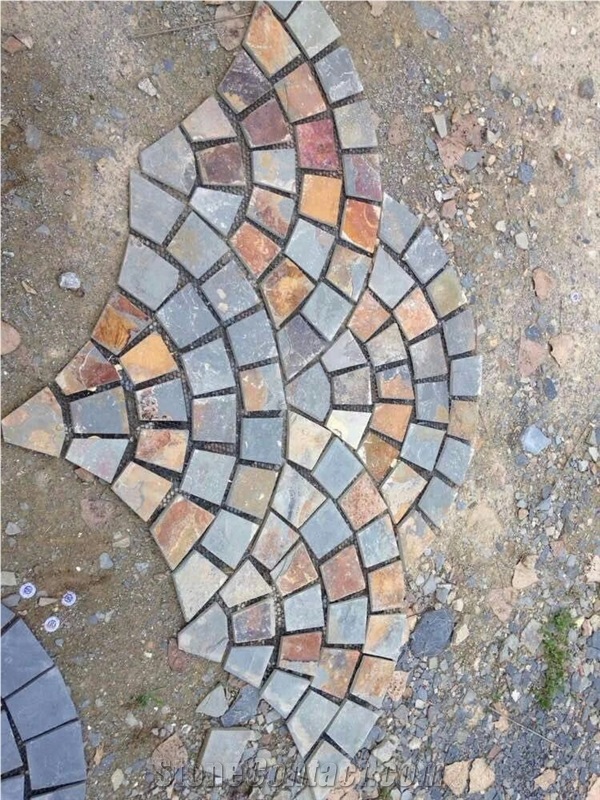 Slate Cube Stone & Paver, Courtyard Road Pavers, Floor Covering