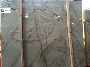 Reseda Green Onyx/Dark Green Jade Big Slabs & Tiles & Gangsaw Slab & Strips (Small Slabs) & Customized & Wall/Floor Covering