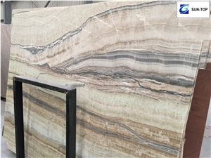 Smok Wave Onyx/Grey Smoke Jade Big Slabs & Tiles & Gangsaw Slab & Strips (Small Slabs) & Customized & Wall/Floor Covering
