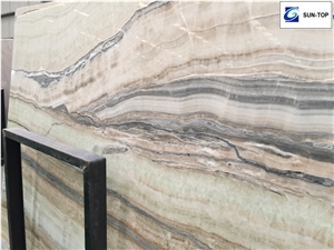 Smok Wave Onyx/Grey Smoke Jade Big Slabs & Tiles & Gangsaw Slab & Strips (Small Slabs) & Customized & Wall/Floor Covering