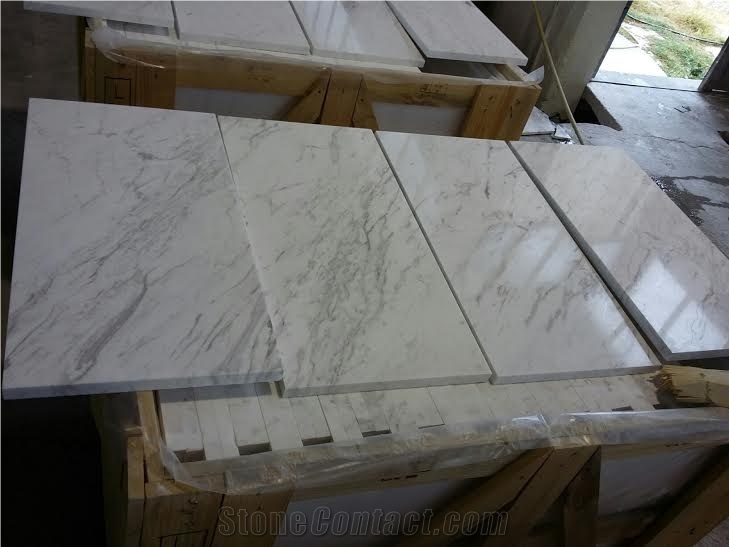 Volakas White Marble Slabs & Tiles, white polished marble flooring tiles 