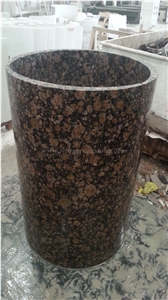 Brown Granite Columns, Baltic Brown Granite Columns, Coffee Brown Hollow Columns, Surface Polished Granite Pedestal Columns, Xiamen Winggreen Manufacturer