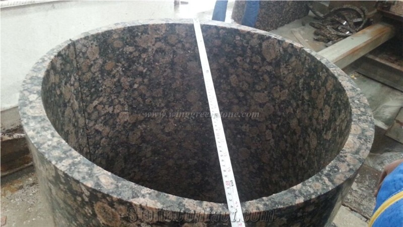 Brown Granite Columns, Baltic Brown Granite Columns, Coffee Brown Hollow Columns, Surface Polished Granite Pedestal Columns, Xiamen Winggreen Manufacturer