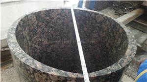 Brown Granite Columns, Baltic Brown Granite Columns, Coffee Brown Hollow Columns, Surface Polished Granite Pedestal Columns, Xiamen Winggreen Manufacturer
