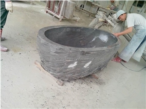China Blue Limestone Bathtubs, Hand Carved Bath Tubs, Solid Surface Bathtub, Xiamen Winggreen Manufacturer