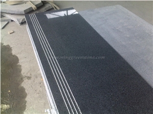 China Impala Black Granite Staircase, Polished G654 Granite Steps & Risers, Sesame Black Granite Deck Stairs, Dark Grey Granite Stair Treads & Stair Thresholds, Xiamen Winggreen Manufacturer