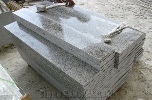 China White Granite Staircase, G655 Granite Steps & Risers, White Flower Granite Deck Stair, Polished Tongan White Granite Stair Treads & Thresholds, Xiamen Winggreen Manufacturer