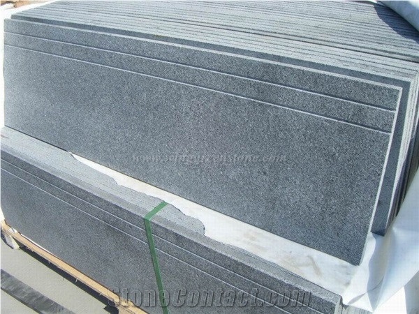 Chinese Dark Grey Granite Staircase, Polished G654 Granite Steps & Risers, Padang Dark Granite Deck Stair, Sesame Black Granite Stair Treads & Stair Thresholds, Xiamen Winggreen Manufacturer