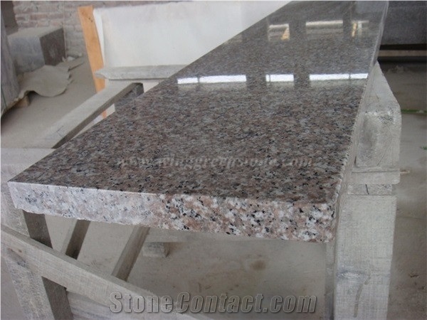 Chinese Red Granite Staircase, G635 Granite Steps & Risers, Anxi Pink Granite Stairs, Polished Padang Rosa Granite Stair Treads & Stair Thresholds, Xiamen Winggreen Manufacturer