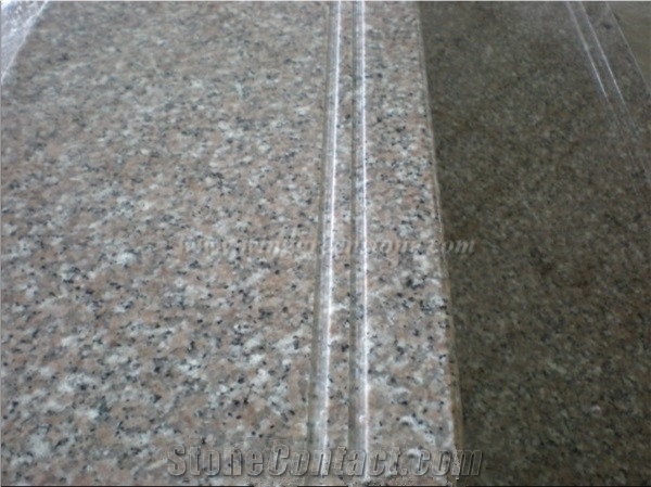 Chinese Red Granite Staircase, G635 Granite Steps & Risers, Anxi Pink Granite Stairs, Polished Padang Rosa Granite Stair Treads & Stair Thresholds, Xiamen Winggreen Manufacturer