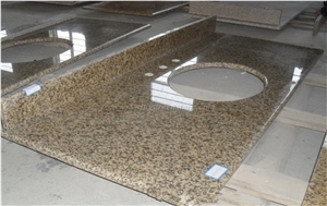 Chinese Yellow Granite Bathroom Countertops, Chrysanthemum Yellow Granite Bathroom Vanity Tops, Top Polished Chrysanthemum Yellow Granite Custom Vanity Tops, Xiamen Winggreen Manufacturer