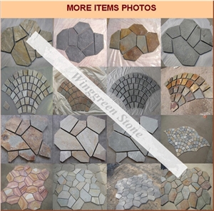 Competitive Price High Quality Rusty Slate Irregular Shape Flagstone Pavers/Random Flagstone/Meshed Paver Stone for Floor & Wall Cladding Pavers