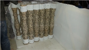 High Quality, Chinese Yellow Granite, Chrysanthemum Yellow Granite Staircase Rails, Yellow Granite Handrail, Polished Balustrades, Xiamen Winggreen Manufacturer