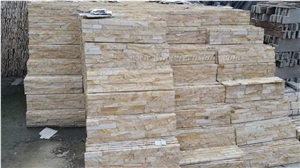 High Quality Yellow Sandstone Cultured Stone/Stacked Stones/Veneer Stones Panel for Exterior Decoration and Wall Cladding, Winggreen Stone