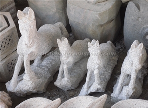 Light Grey Animal Sculptures, Carving, Winggreen