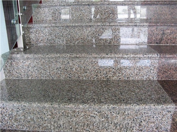 New Offer, Chinese Red Granite, Wulian Flower Granite Steps & Risers, China Flower Granite Stair Treads & Stair Thresholds, Red Granite Buliding Stone, Polished Staircase, Xiamen Winggreen Manufacture