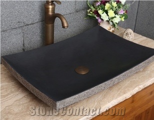 Own Factory, China Lava Stone Hand Wash Basins, Hainan Black Basalt Bathroom Sinks, Honed Hainan Black Basalt Round and Square Sinks, Xiamen Winggreen Manufacturer