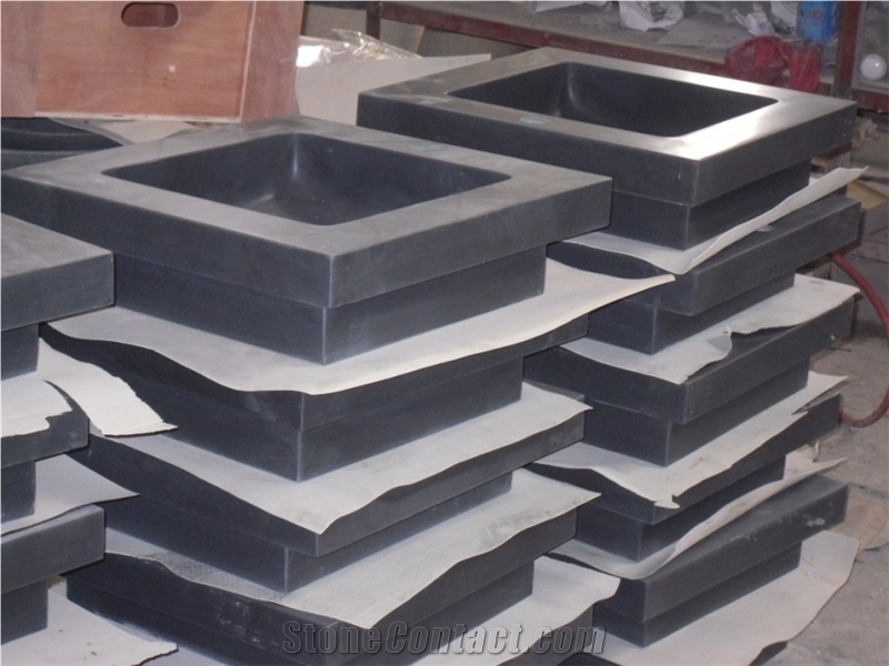 Own Factory, China Lava Stone Hand Wash Basins, Hainan Black Basalt Bathroom Sinks, Honed Hainan Black Basalt Round and Square Sinks, Xiamen Winggreen Manufacturer