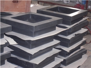 Own Factory, China Lava Stone Hand Wash Basins, Hainan Black Basalt Bathroom Sinks, Honed Hainan Black Basalt Round and Square Sinks, Xiamen Winggreen Manufacturer