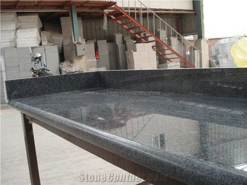 Own Factory, G654 Polished Kitchen Countertops, Padang Dark Granite Bench Tops, Sesame Black Kitchen Bar Tops, China Impala Granite Kitchen Desk Tops, Xiamen Winggreen Manufacturer