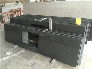 Own Factory, G654 Polished Kitchen Countertops, Padang Dark Granite Bench Tops, Sesame Black Kitchen Bar Tops, China Impala Granite Kitchen Desk Tops, Xiamen Winggreen Manufacturer