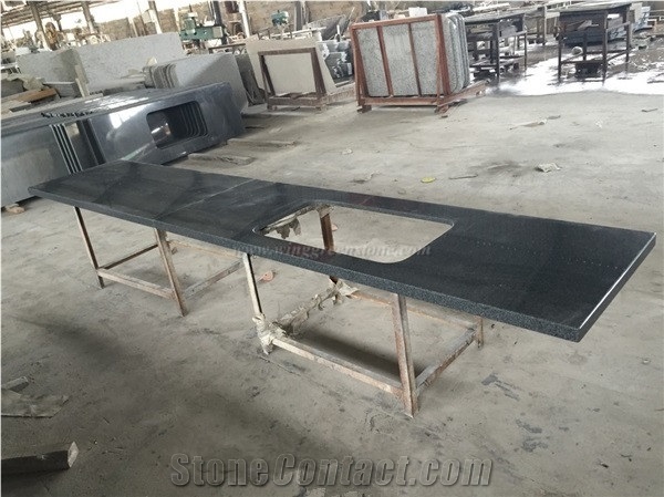 Own Factory, G654 Polished Kitchen Countertops, Padang Dark Granite Bench Tops, Sesame Black Kitchen Bar Tops, China Impala Granite Kitchen Desk Tops, Xiamen Winggreen Manufacturer