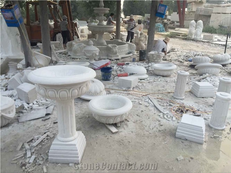 Own Factory, Hand Carved Flower Pots, Chinese White Marble Pots, Marble Exterior Pots, White Marble Planter Boxes, Xiamen Winggreen Manufacturer
