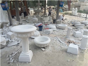 Own Factory, Hand Carved Flower Pots, Chinese White Marble Pots, Marble Exterior Pots, White Marble Planter Boxes, Xiamen Winggreen Manufacturer