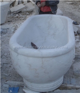 White Marble Bathtub, Polished Bathtub, Winggren