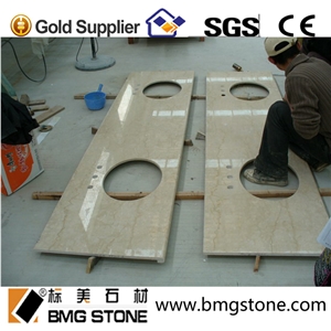 Popular High Quality Beige Marble Bathroom Countertop, Beige Marble Bathroom Countertops