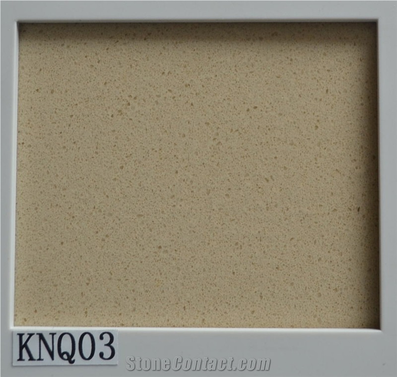 Beige Engineered Quartz Stone for Bathroom Vanitytops