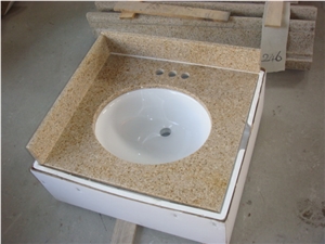 Rusty Gold Granite Vanity Top, G682 Yellow Granite Bath Tops Rusty Gold Granite Vanity Top, G682 Yellow Granite Bath Tops