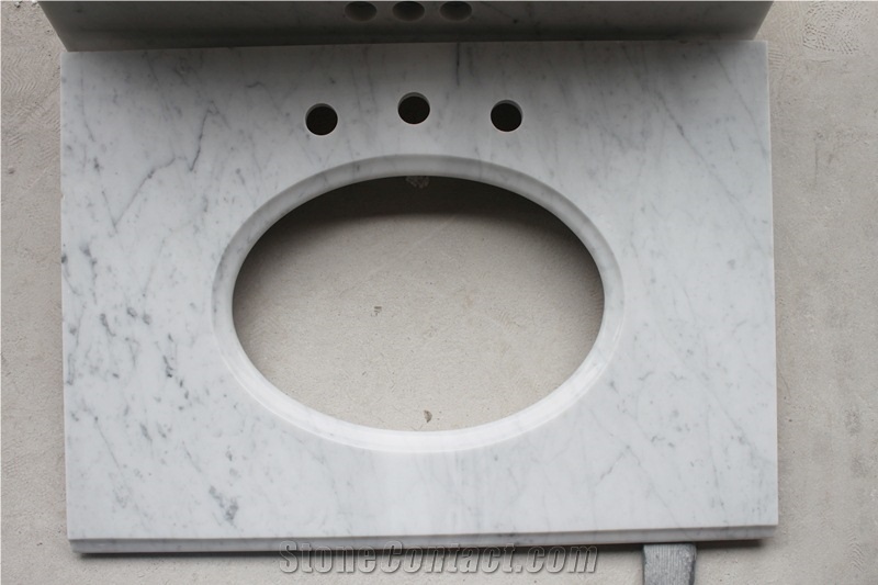 Bianco Carrara C White Marble Vanity Top Bath Top