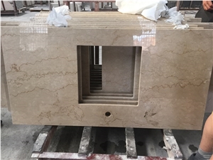 Botticino Classico Beige Marble Bath Countertop