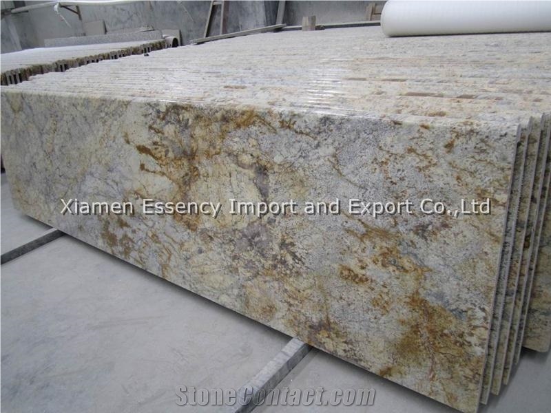 Golden Beach Granite Countertops, Yellow Granite Kitchen Countertops