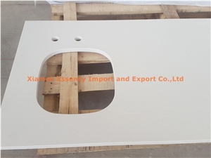 Pure White Quartz Kitchen Countertop Engineered Stone Quartz Kitchen Countertop