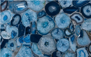 Blue Agate Semiprecious Stone