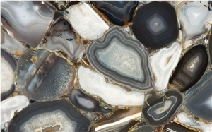 Grey Agate Semiprecious Stone Tiles & Slabs, Floor Tiles