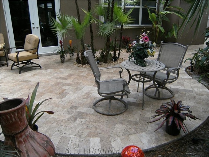 6x12 Walnut Travertine Patio, Beige Travertine Cube Stone & Pavers, Patio Pavers