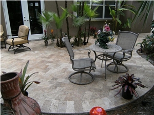 6x12 Walnut Travertine Patio, Beige Travertine Cube Stone & Pavers, Patio Pavers