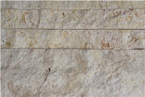 Desserto Giallo Limestone Split Face Stacked Wall Veneer, Beige Limestone Wall Cladding, Cultured Stone