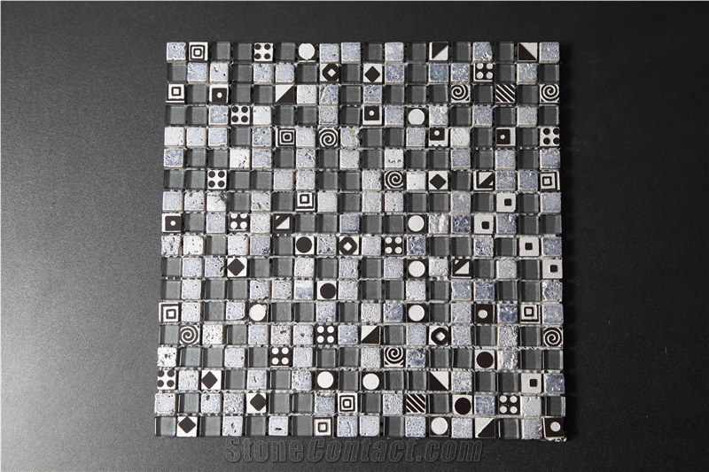 Sf-020a Natural Stone Mix Glass Mosaic