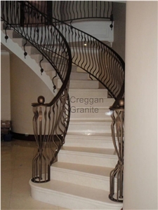 Cream Polished Marble Stairs