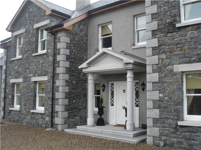 Silver Grey Granite Square Edge Punched Finish Quoins